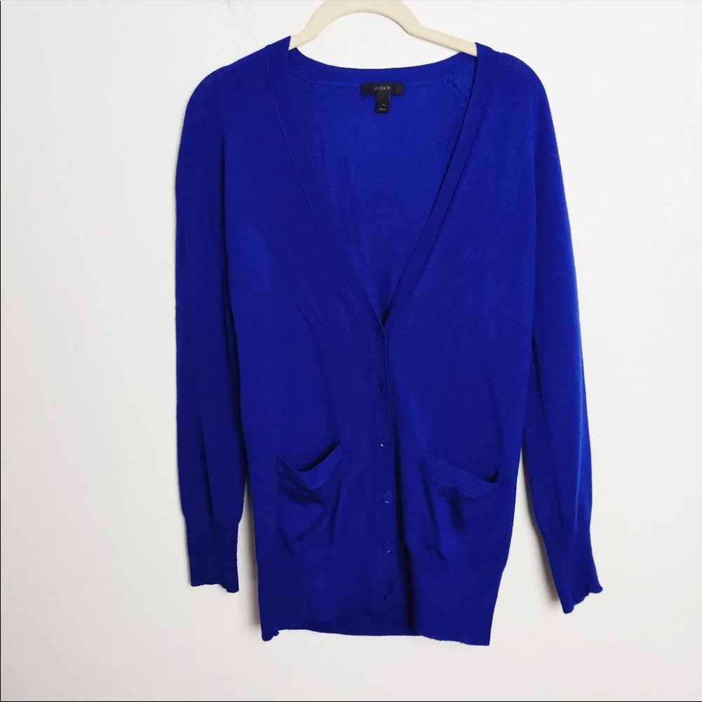 J. Crew royal blue 100% Merino Wool V-Neck Sweater
